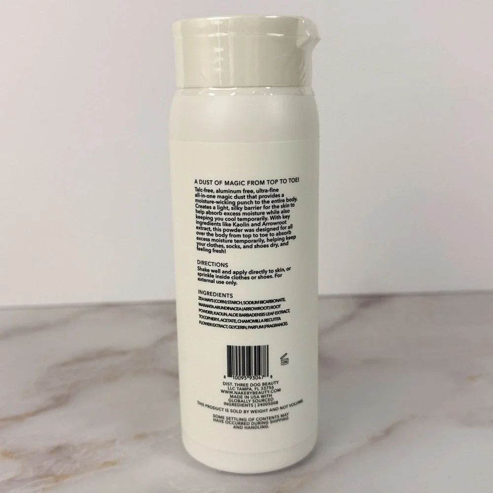 Nakery Beauty All Over Magic Dust‎ Powder Cooling Moisture Absorbing 4 oz Sealed